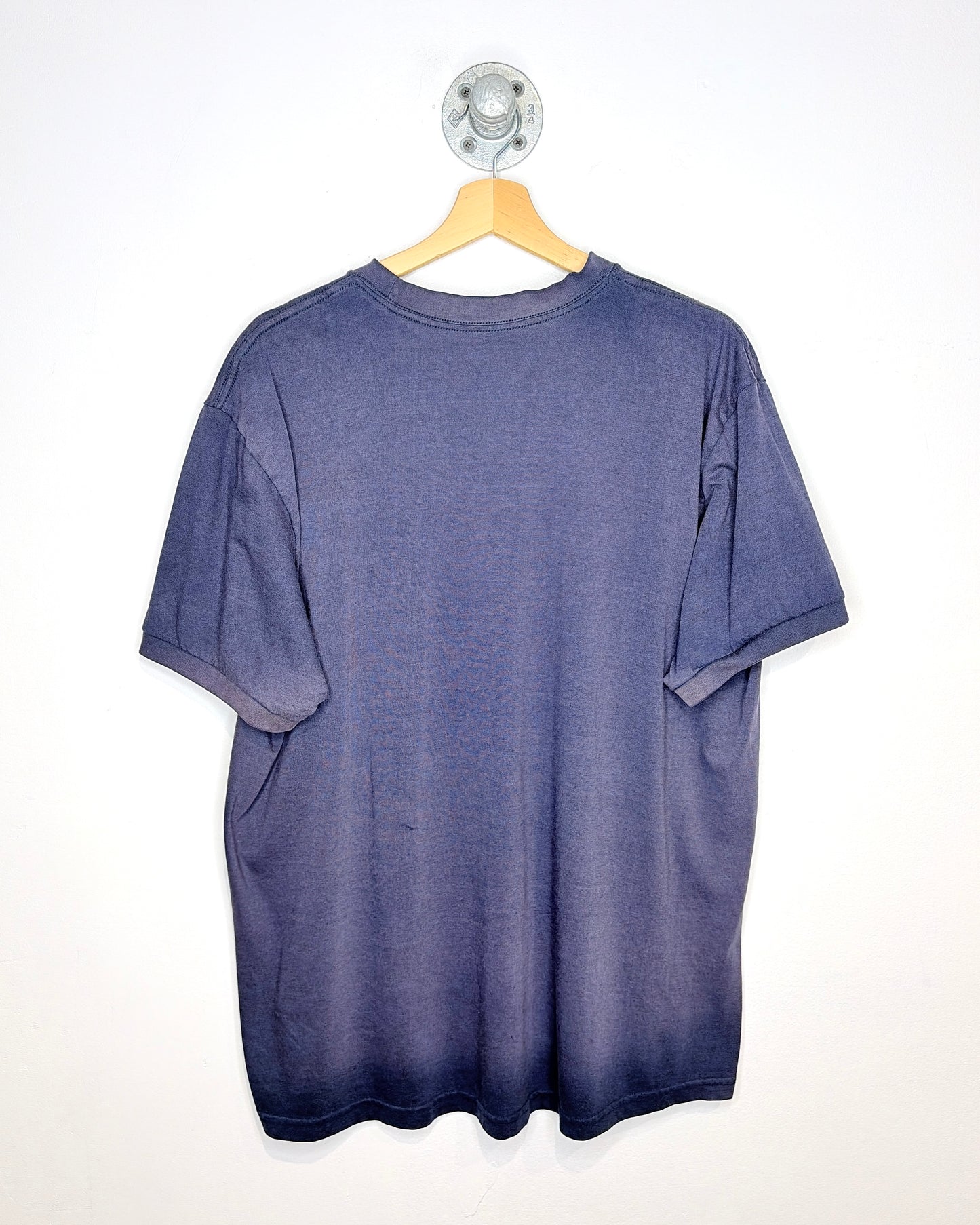 Vintage 90s Sun Faded Navy Blue Pocket Tee Shirt