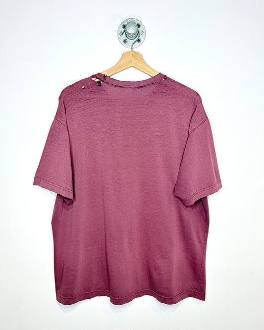 Vintage Blank Thrashed & Faded Maroon Tee Shirt