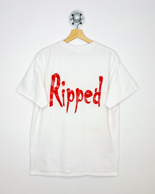 2000s Ripped L. A. Woman White Tee Shirt