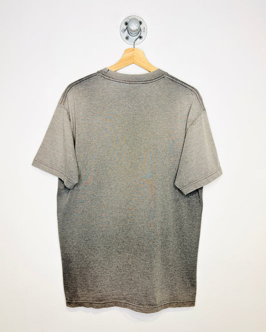 Vintage 90s Pile Of Skulls Faded Charcoal Grey Tee Shirt