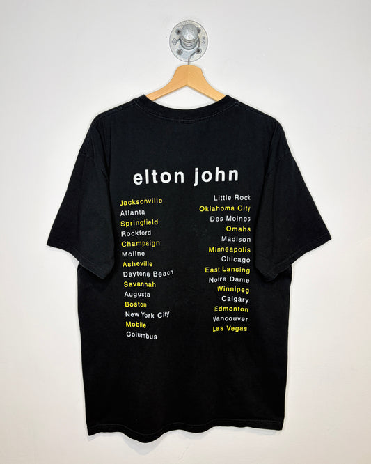 Vintage 2000s Elton John World Tour Black Tee Shirt
