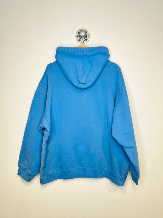 Vintage 2000s Adidas Blue Ribbed Kangaroo Pocket Hoodie