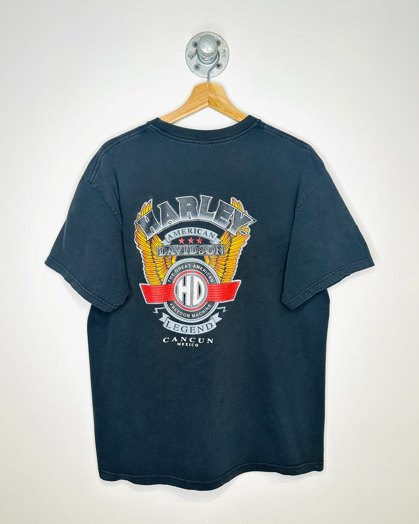 2000s Harley Davidson Mexico Faded Black Tee Shirt