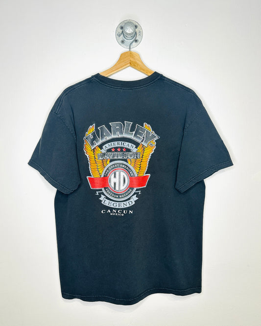 2000s Harley Davidson Mexico Faded Black Tee Shirt