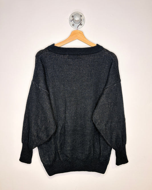 Vintage 90s “Squash” Boxy Black Sweater