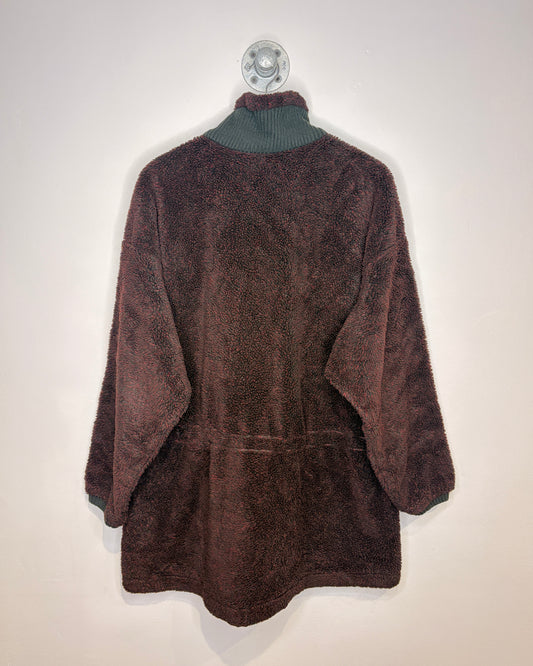 Vintage 90s Columbia Patterned Maroon Zip Up Fleece
