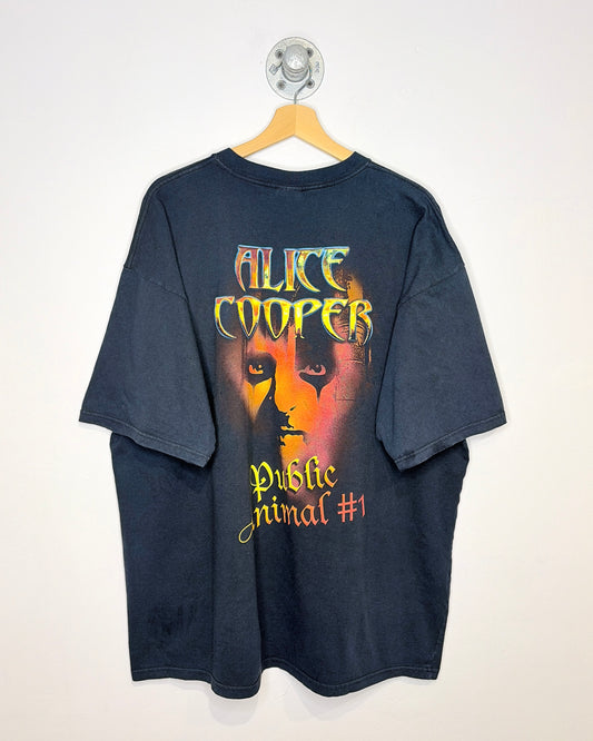 Vintage 2000s Alice Cooper Public Animal #1 Black Tee Shirt