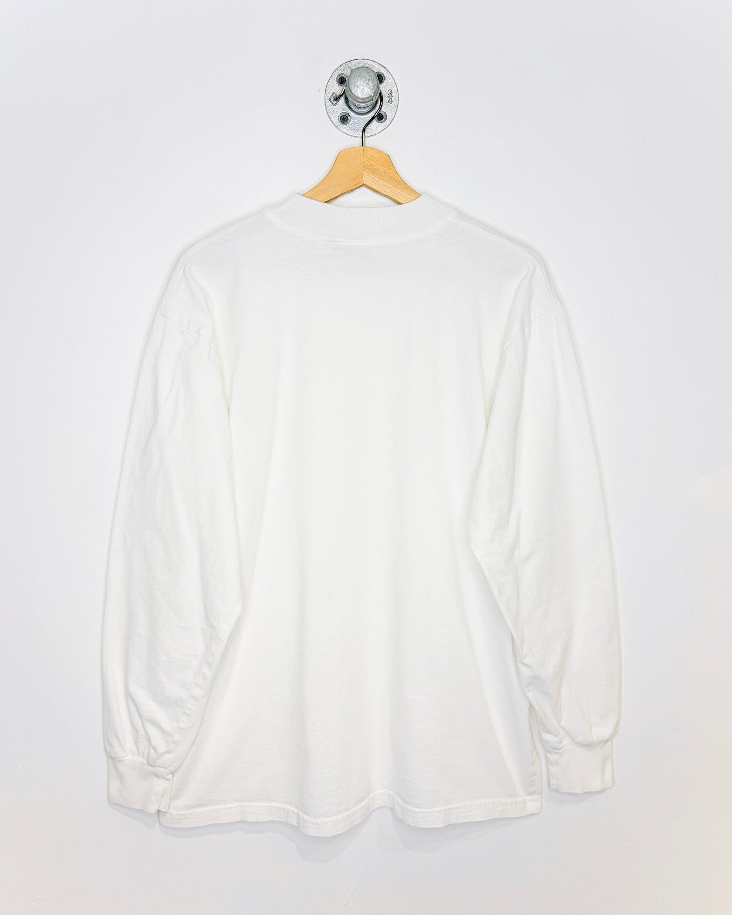 Vintage 90s Adidas White Mock Neck Longsleeve Shirt