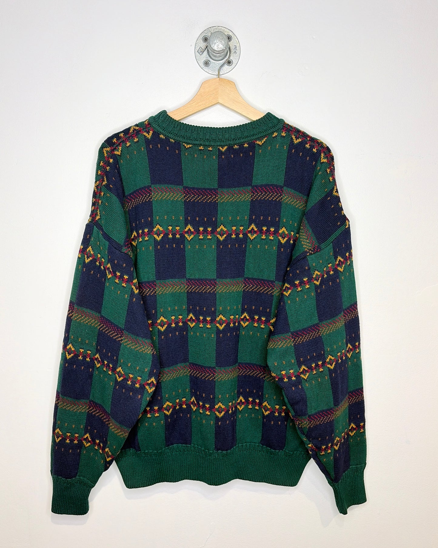 Vintage 90s GANT Green & Navy Heavyweight Sweater