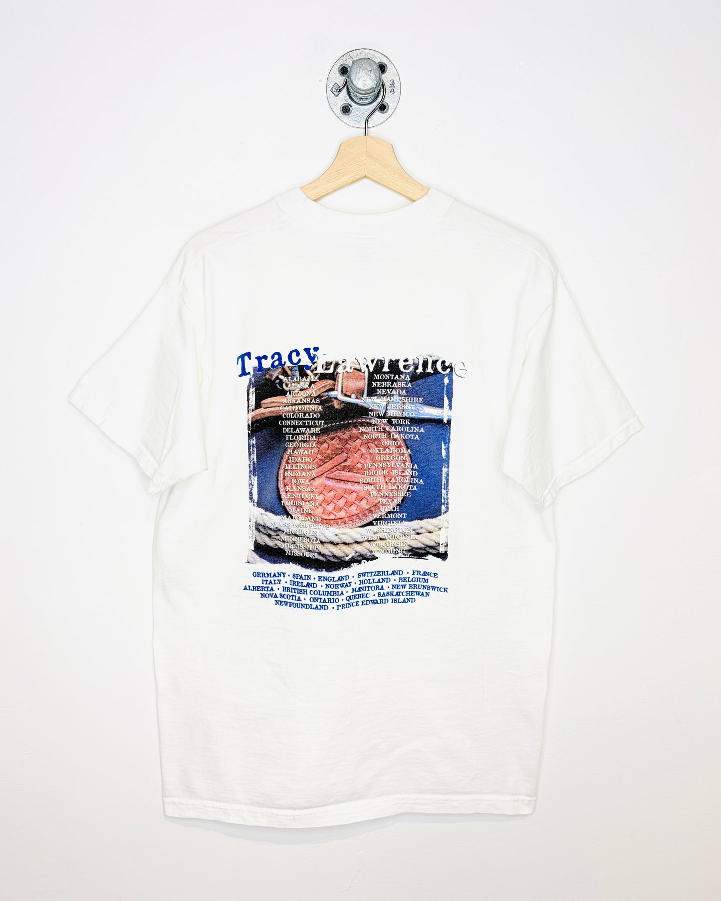 Vintage 90s Tracy Lawrence White Tee Shirt