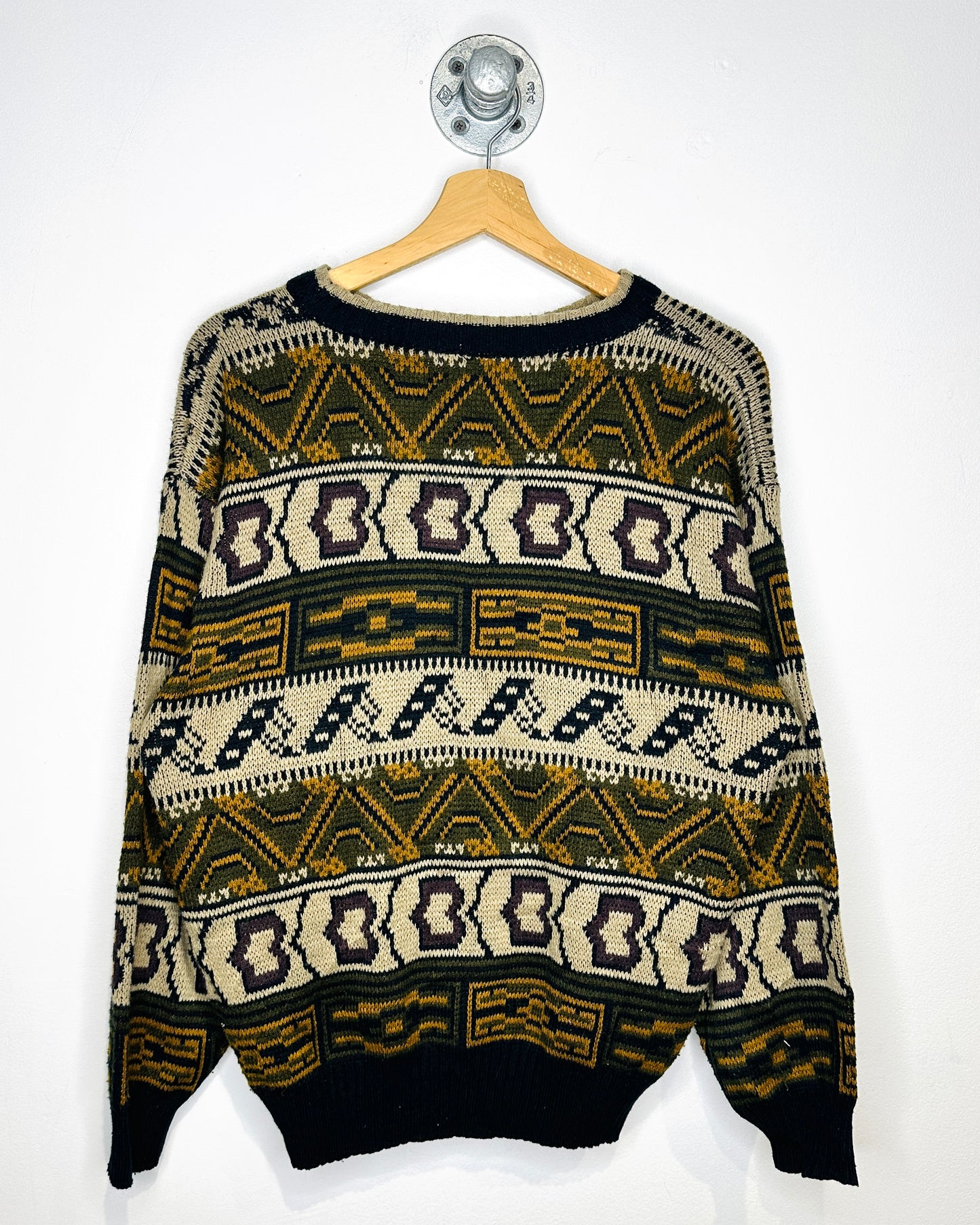 Vintage 90s Jonathan Bryan Abstract Earth Tone Sweater
