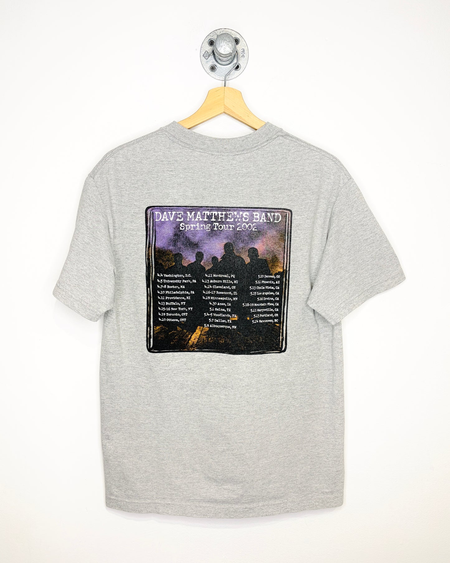 Vintage 2002 Dave Matthew’s Spring Tour Grey Tee Shirt