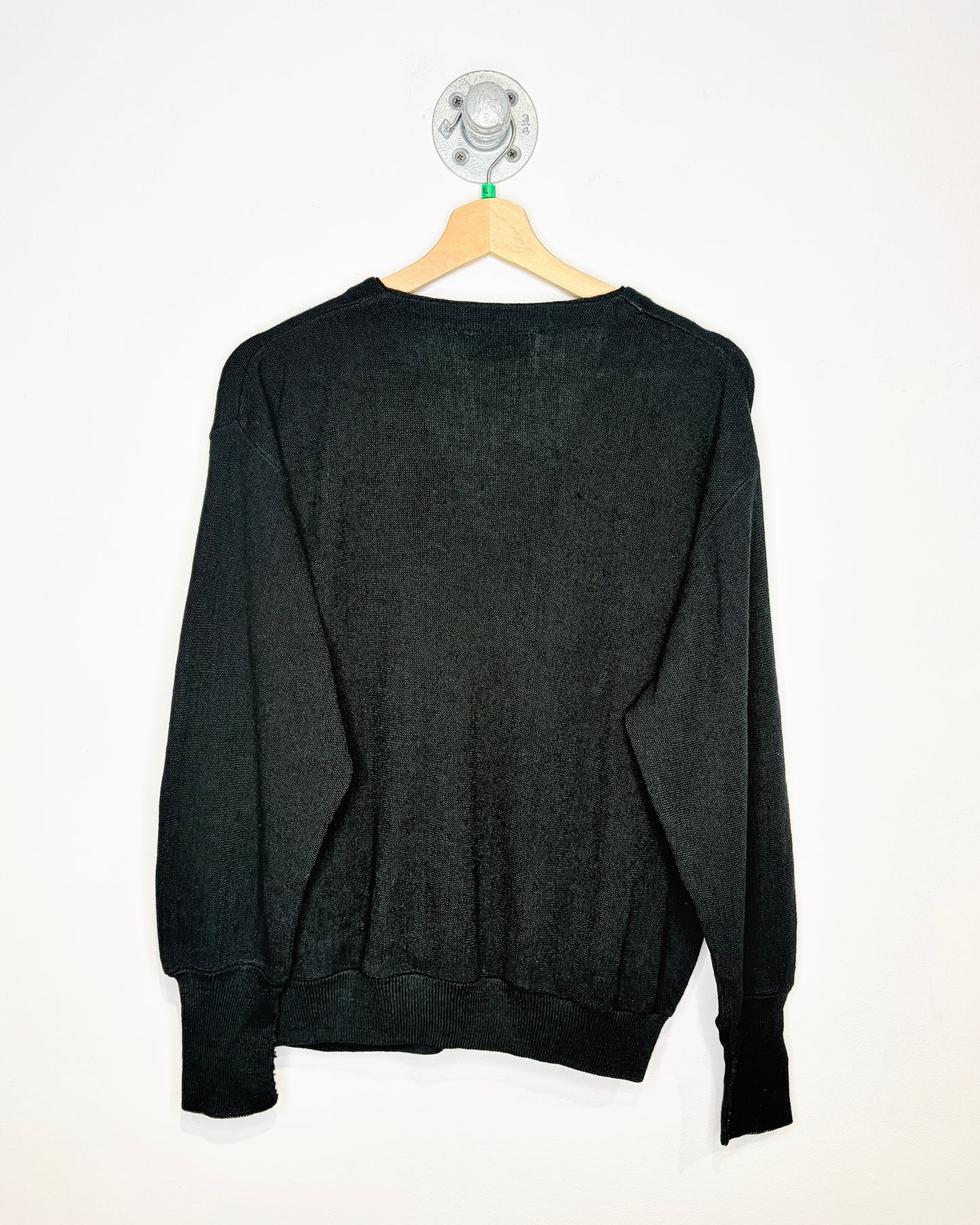 Vintage 1970s The Fox Collection Black Acrylic Cardigan