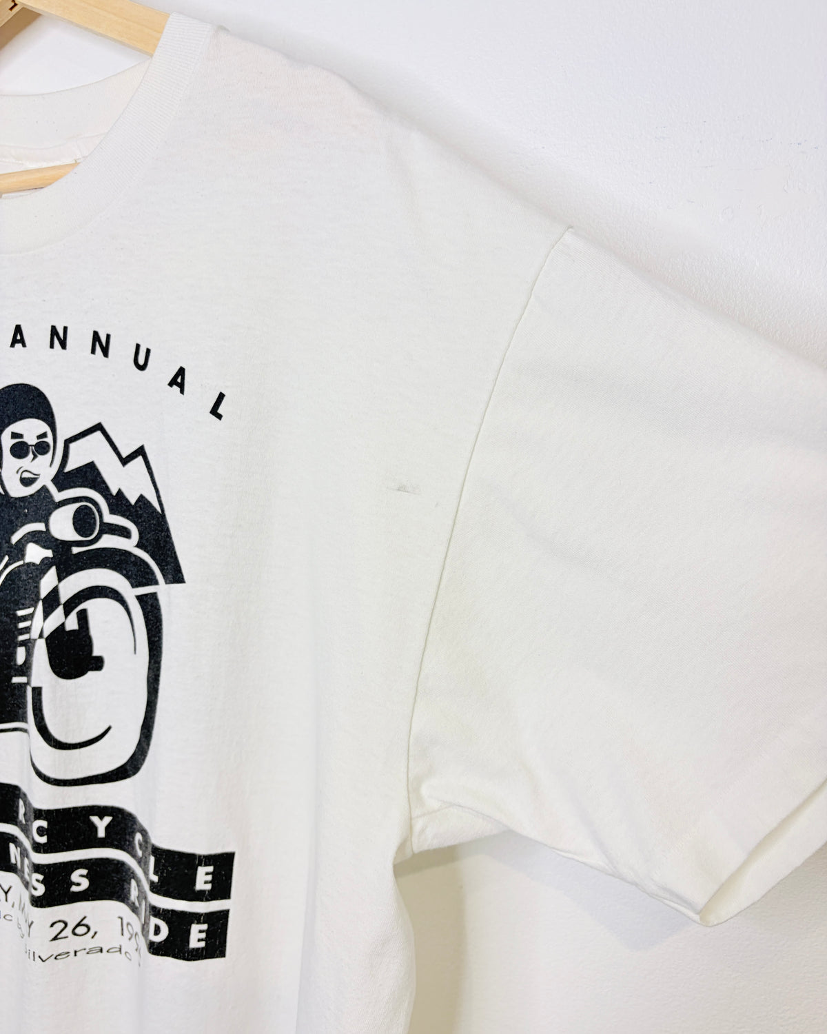 Vintage 1996 Motorcycle Awareness Ride White Tee Shirt