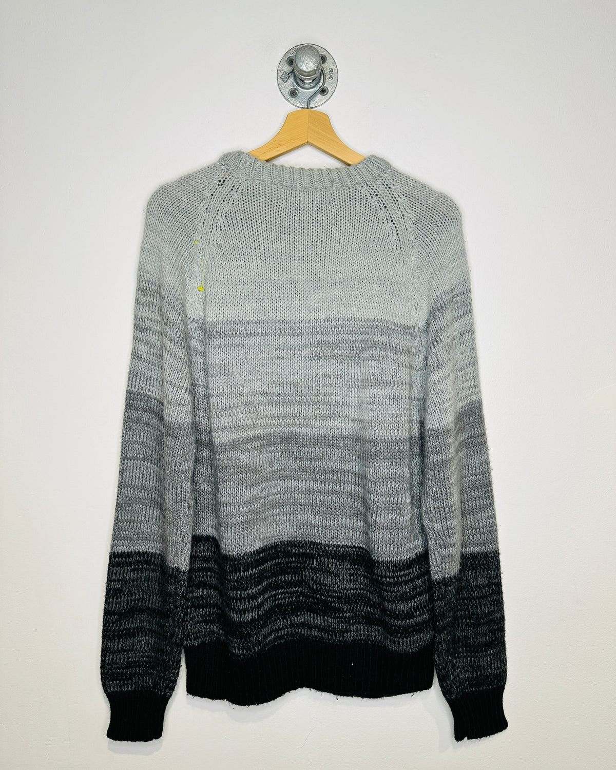 Vintage 1980s Barnaby Grey And Black Acrylic Sweater