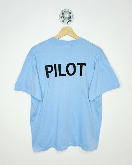 Vintage 1980s Shawnee Autumn Balloon Festival Light Blue Tee Shirt