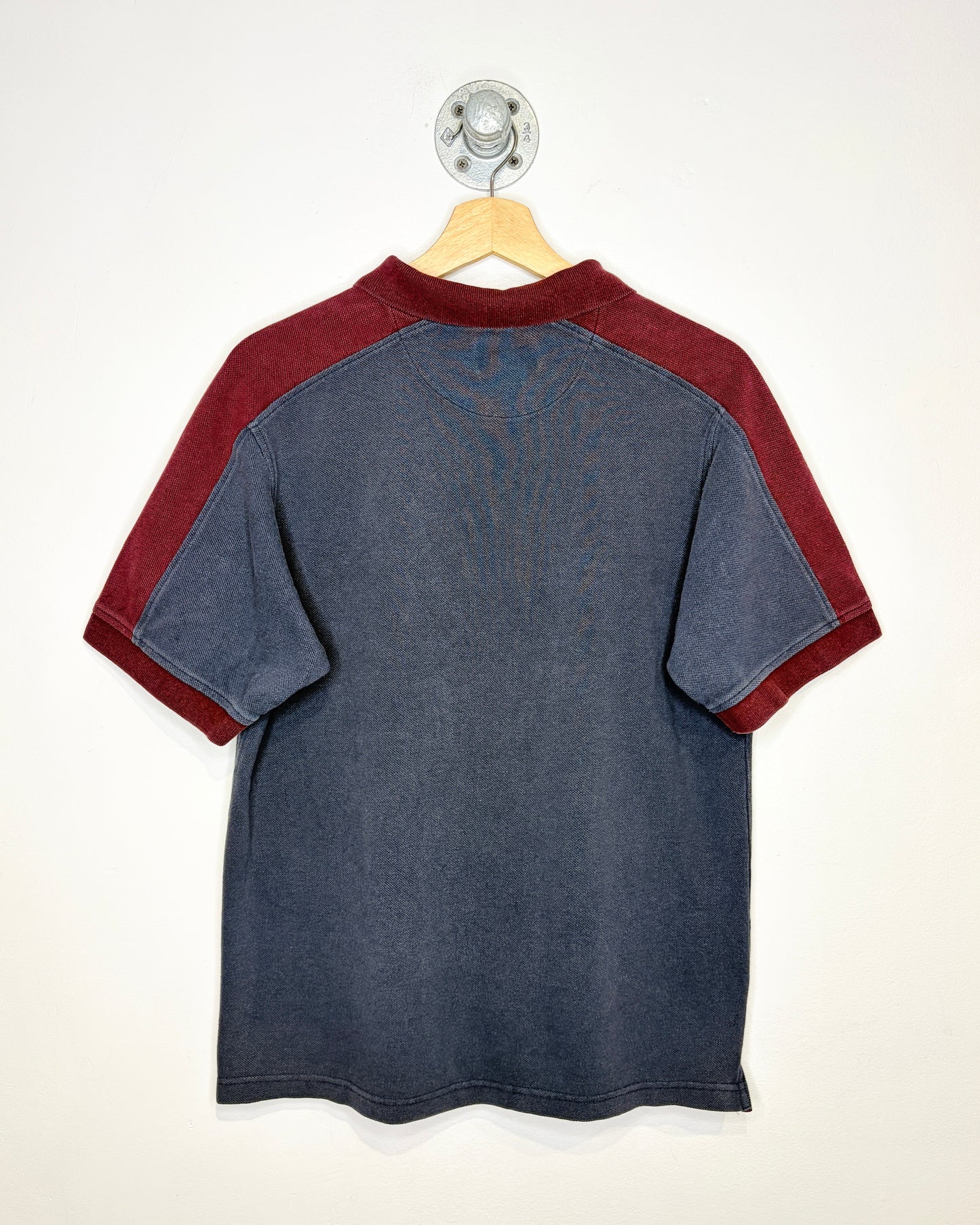 Vintage Bum Equipment Navy & Dark Red 1/4 Zip Polo Shirt