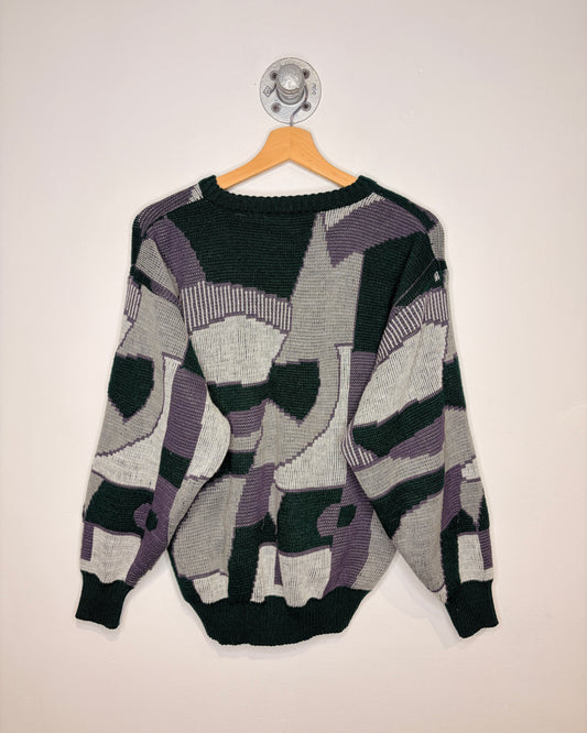 Vintage Club International Abstract Patterned Knit Sweater
