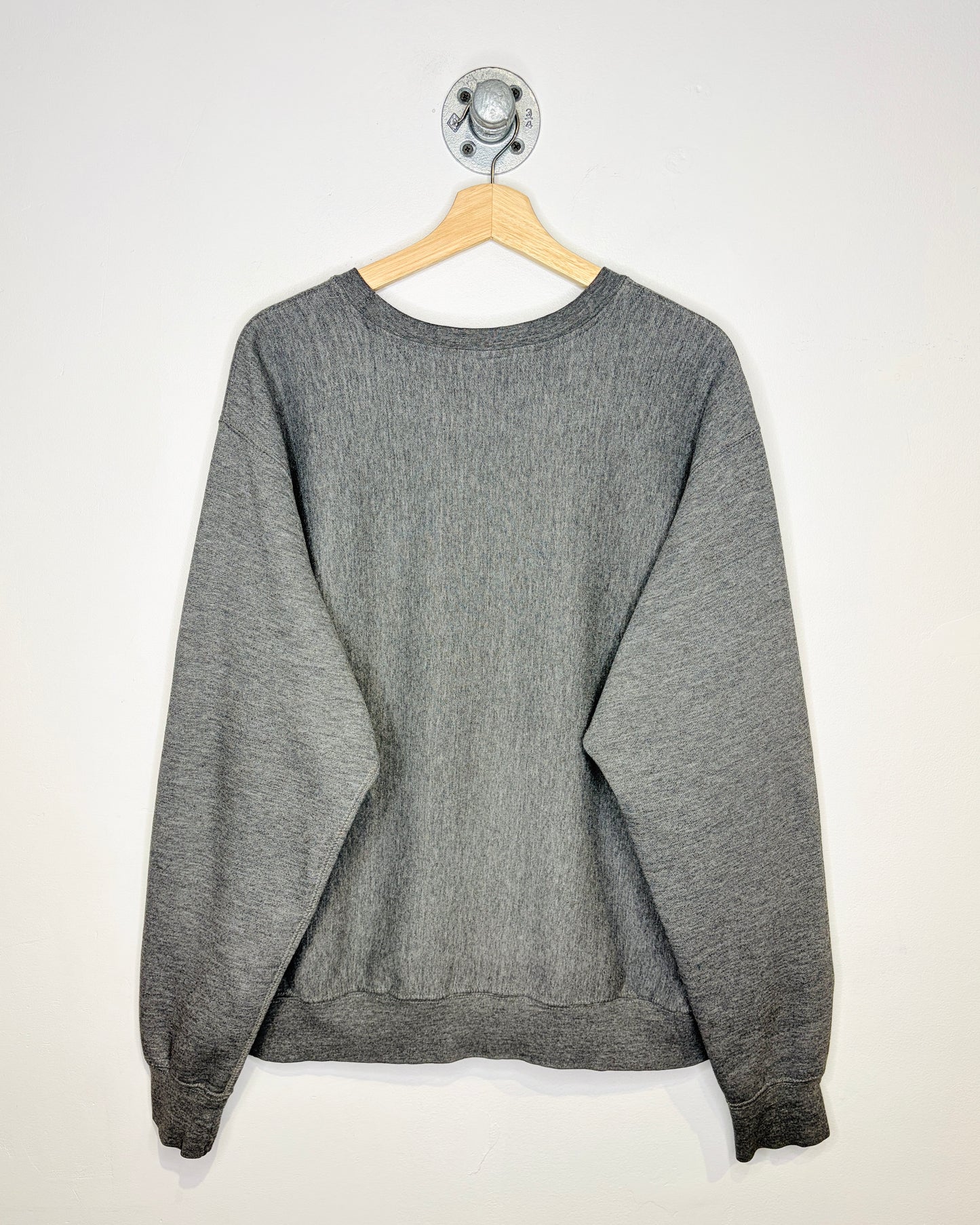 2008 University Of Alberta Embroidered Grey Reverse Weave Style Crewneck Sweatshirt
