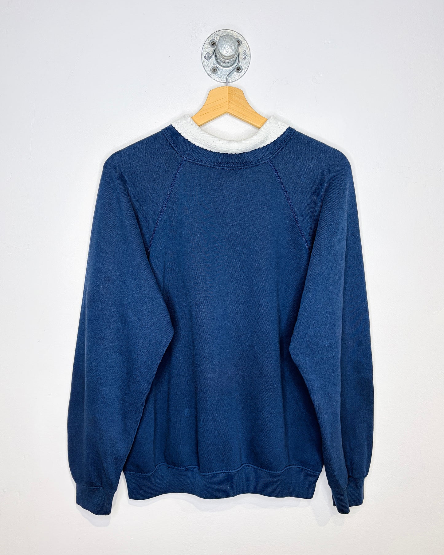 Vintage 90s Morning Sun Flowers Navy Collared Sweatshirt