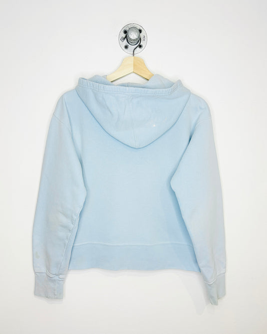 Vintage 90s Women’s Bulletin Edmonton Oilers Light Blue Zip Up Hoodie
