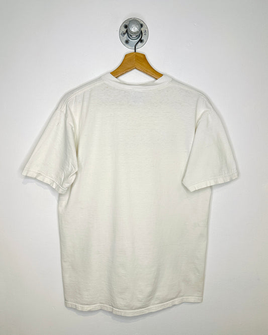 Vintage 90s Hard Rock Cafe Atlanta Thrashed White Tee Shirt