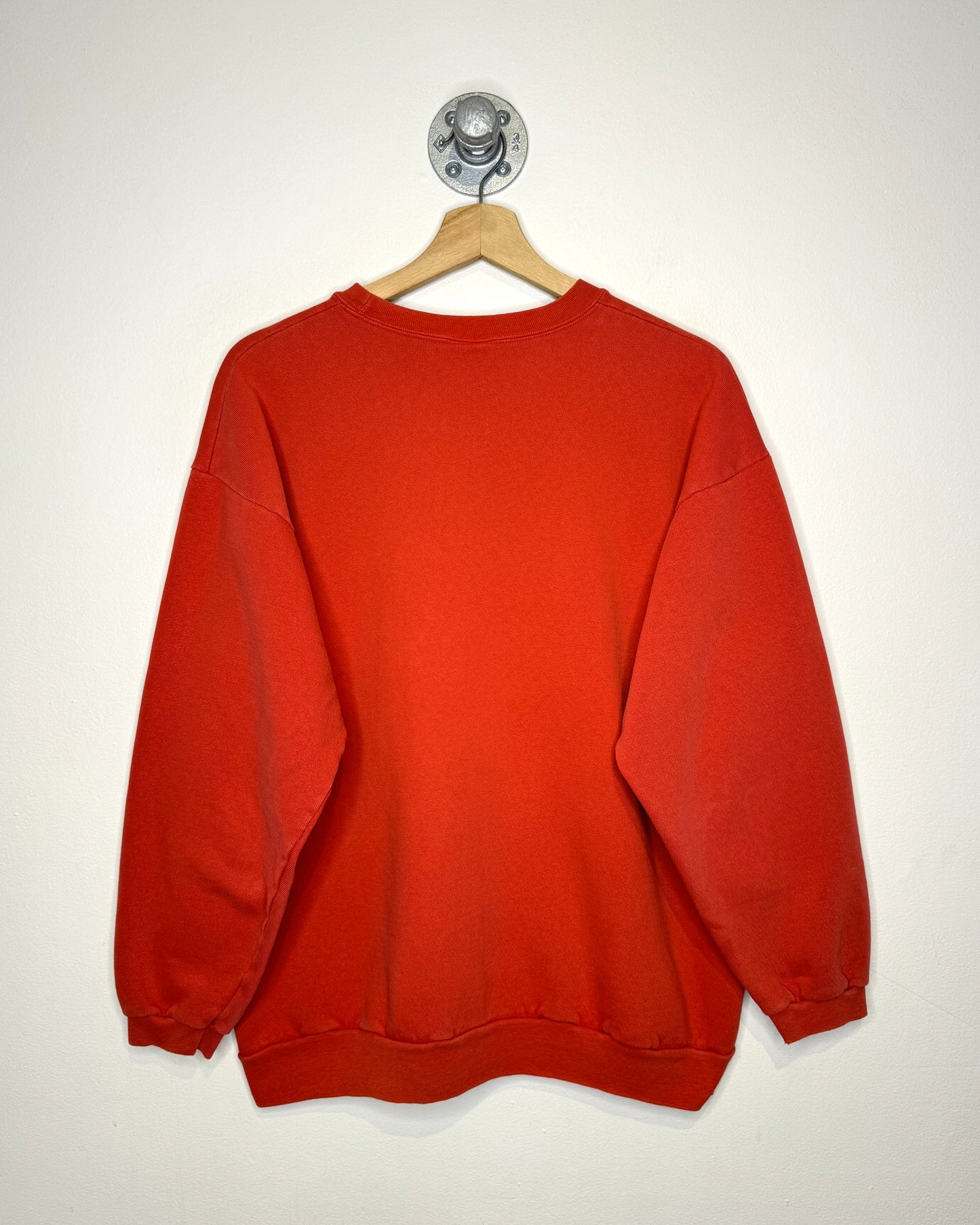 Vintage 90s Guess Embroidered Faded Red Crewneck Sweatshirt