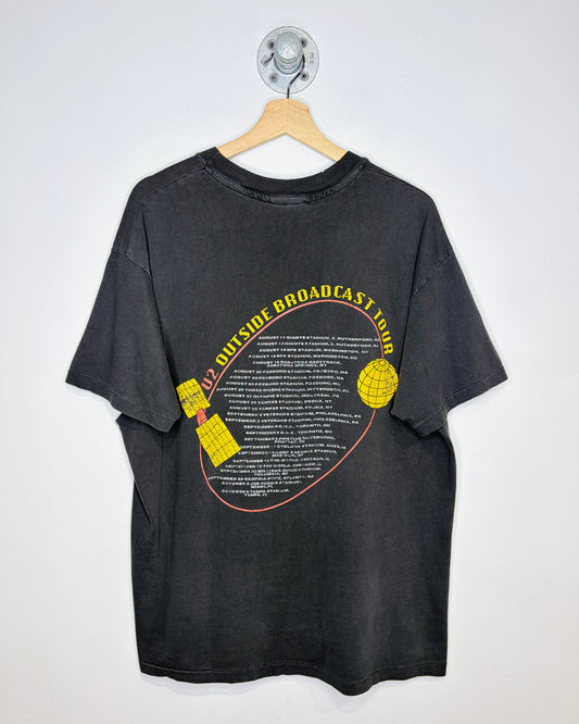 Vintage 1992 U2 Zoo TV Distressed Black Tee Shirt