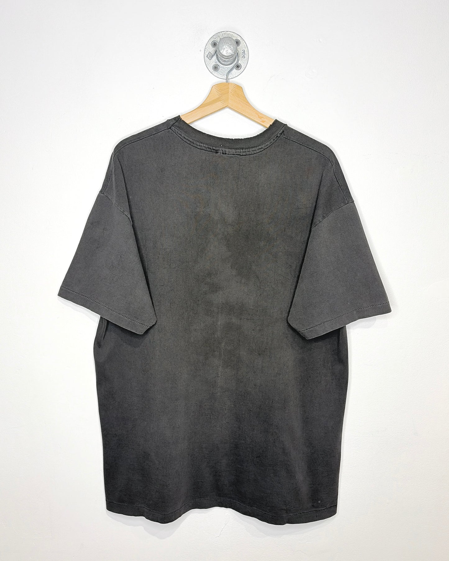 Vintage 90s Saltspring Island Totem Sentinel Faded Black Tee Shirt