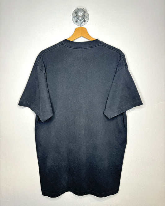 Vintage 90s Canadian Made Blank Faded Black Tee Shirt