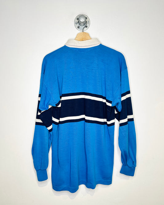 Vintage 1980s Maple Ridge Rugby Club Blue And Navy Shirt