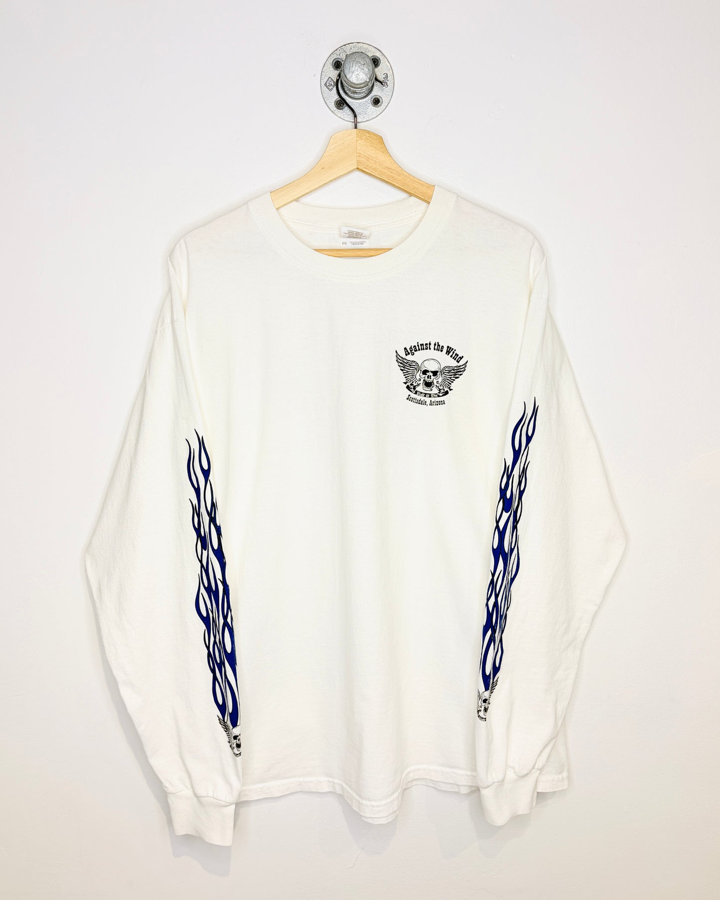 2000s Against The Wind White Biker Longsleeve Shirt