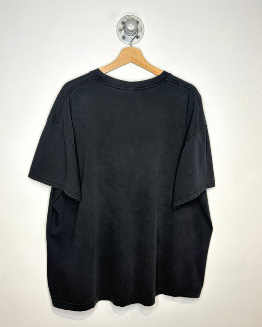 Vintage Y2K Grim Reaper Print Black Tee Shirt
