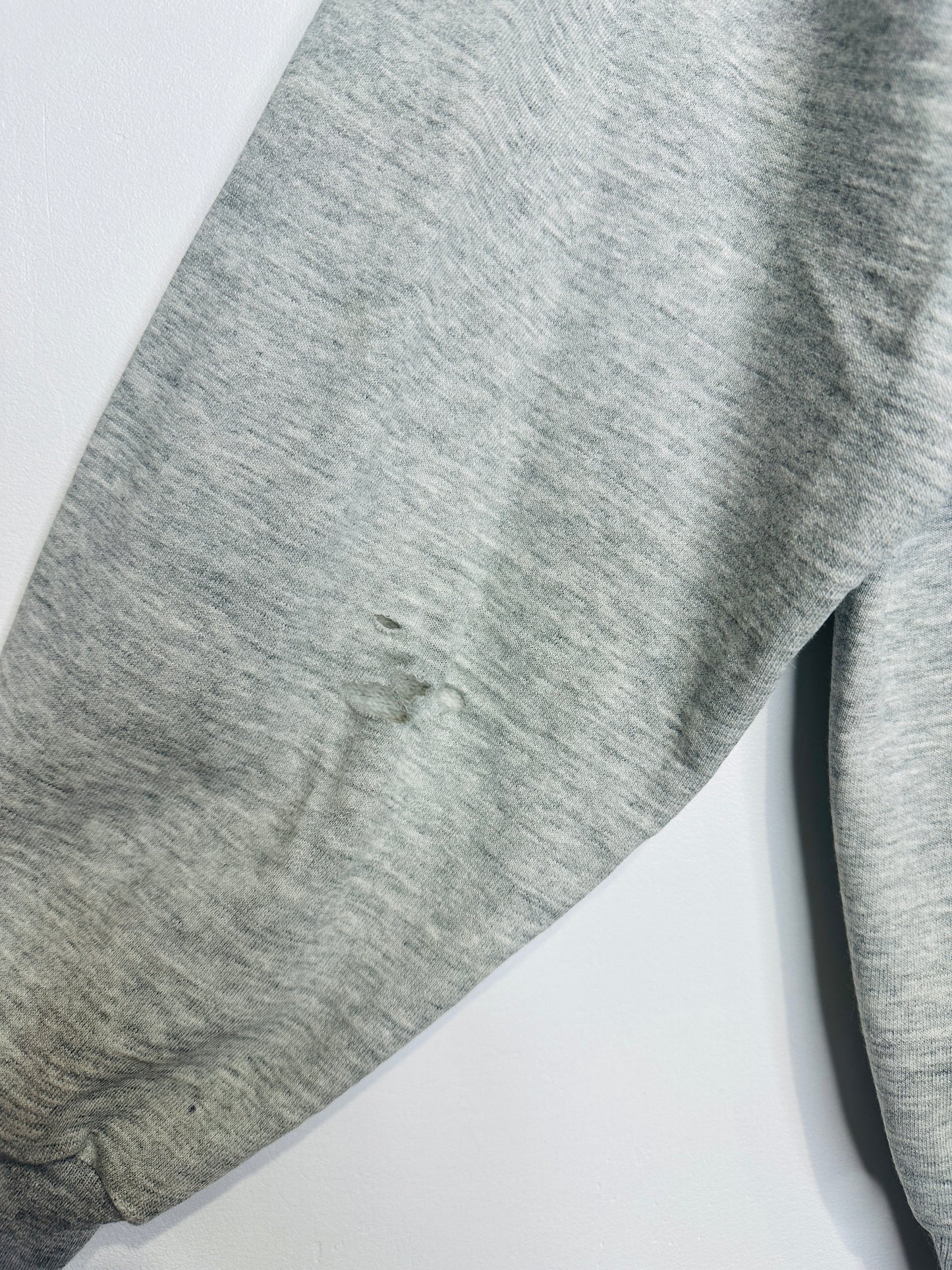 Vintage 1980s Universite Paris Sorbonne Distressed Grey Sweatshirt Crewneck