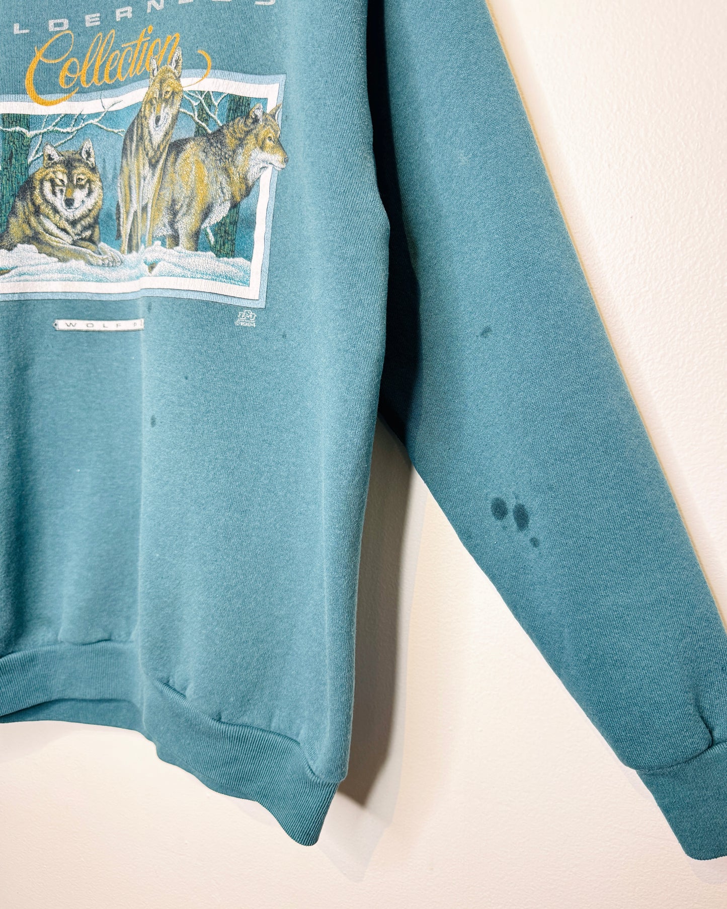 Vintage 1994 Wilderness Collection Wolfpack Green Crewneck Sweatshirt