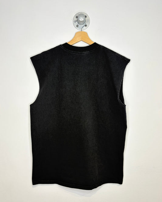Vintage Nike Athletics Faded Black Cut Off Tank Top