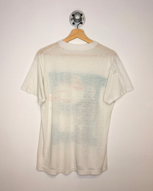 Vintage 1988 Eric Clapton Paper Thin White Tee Shirt