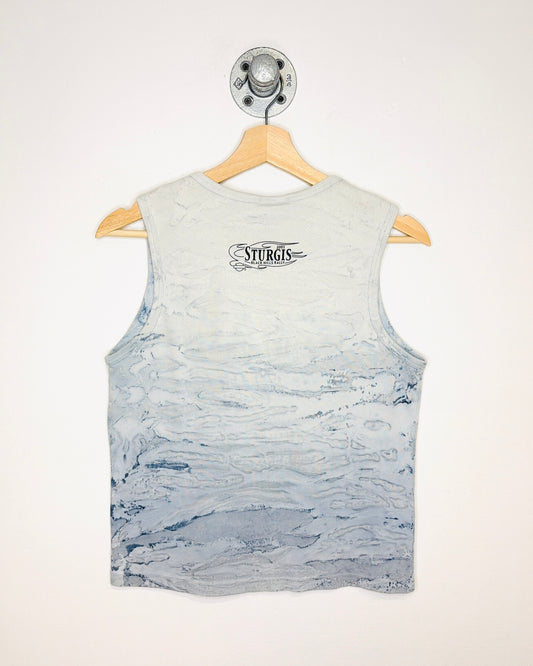 Vintage 2003 Women's Harley Davidson Sturgis Blue Tie Dye Tank Top