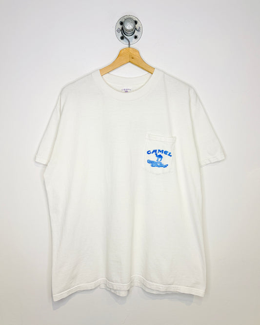 Vintage 90s Camel Groove Blender White Tee Shirt