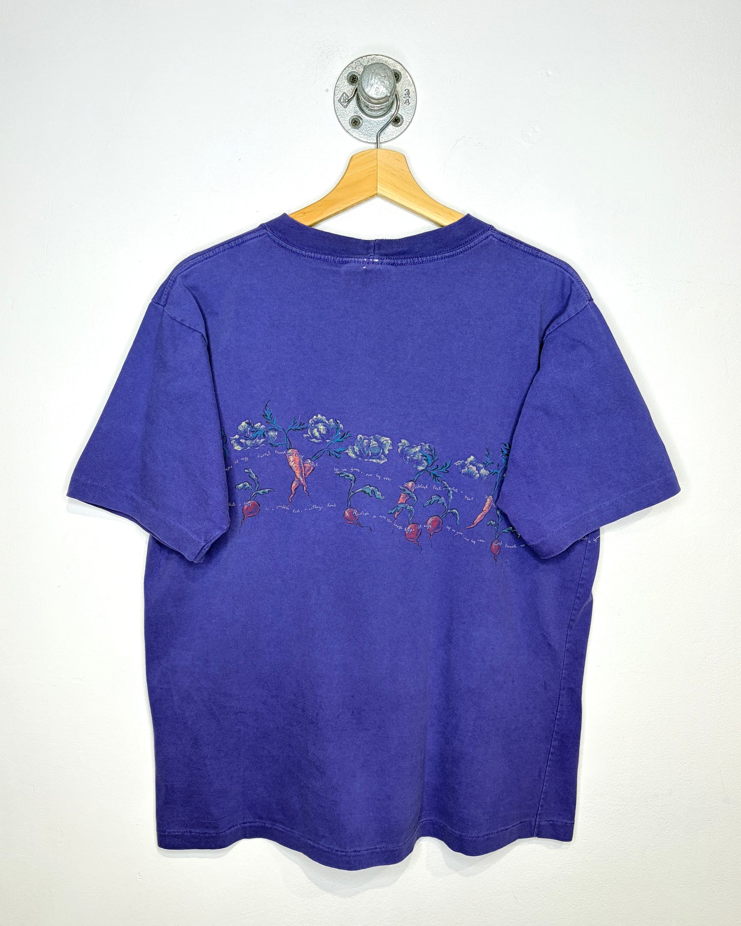 Vintage 90s Northern Reflections Vegetables Faded Purple Tee Shirt