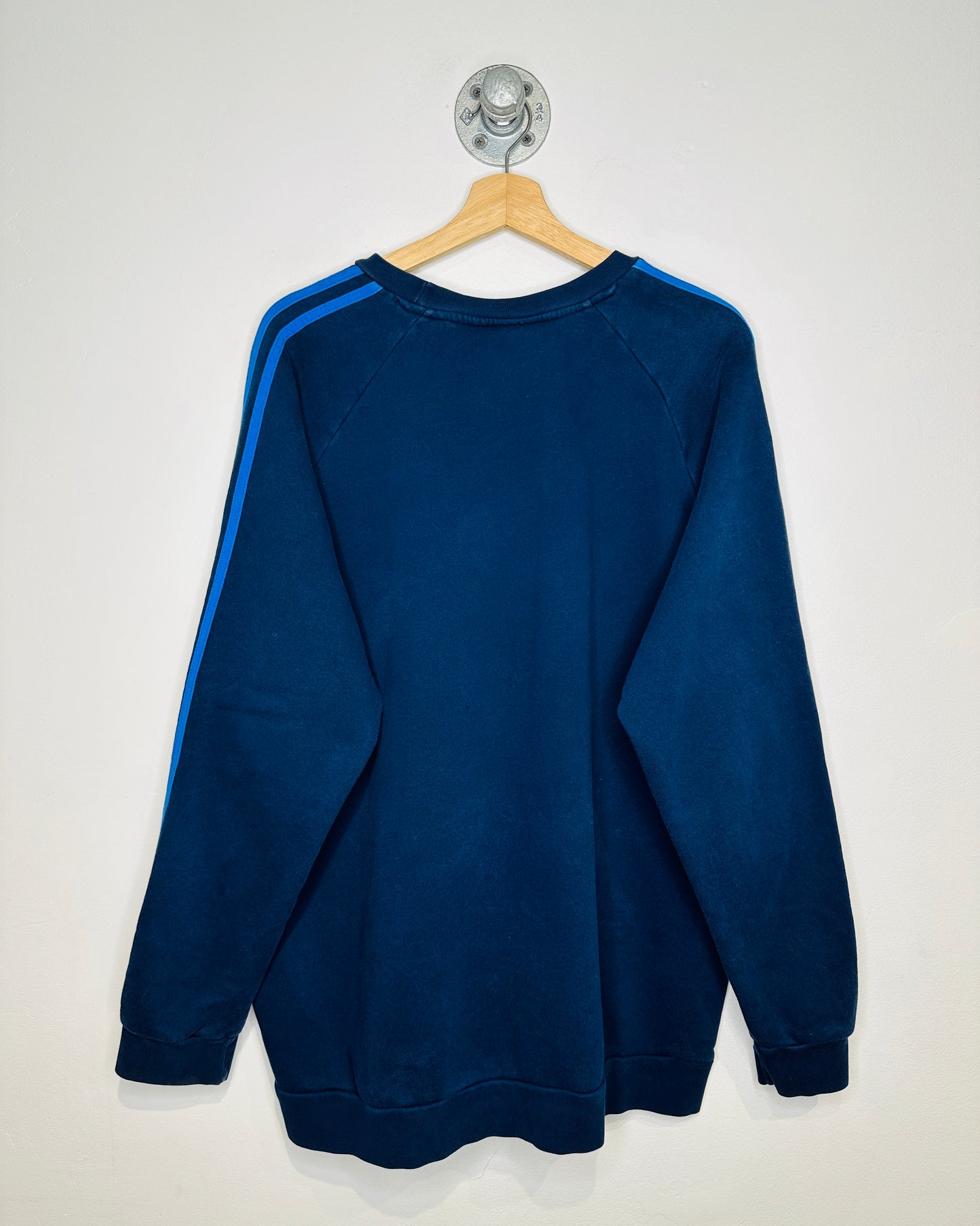 Adidas Navy Two Stripe Crewneck Sweatshirt