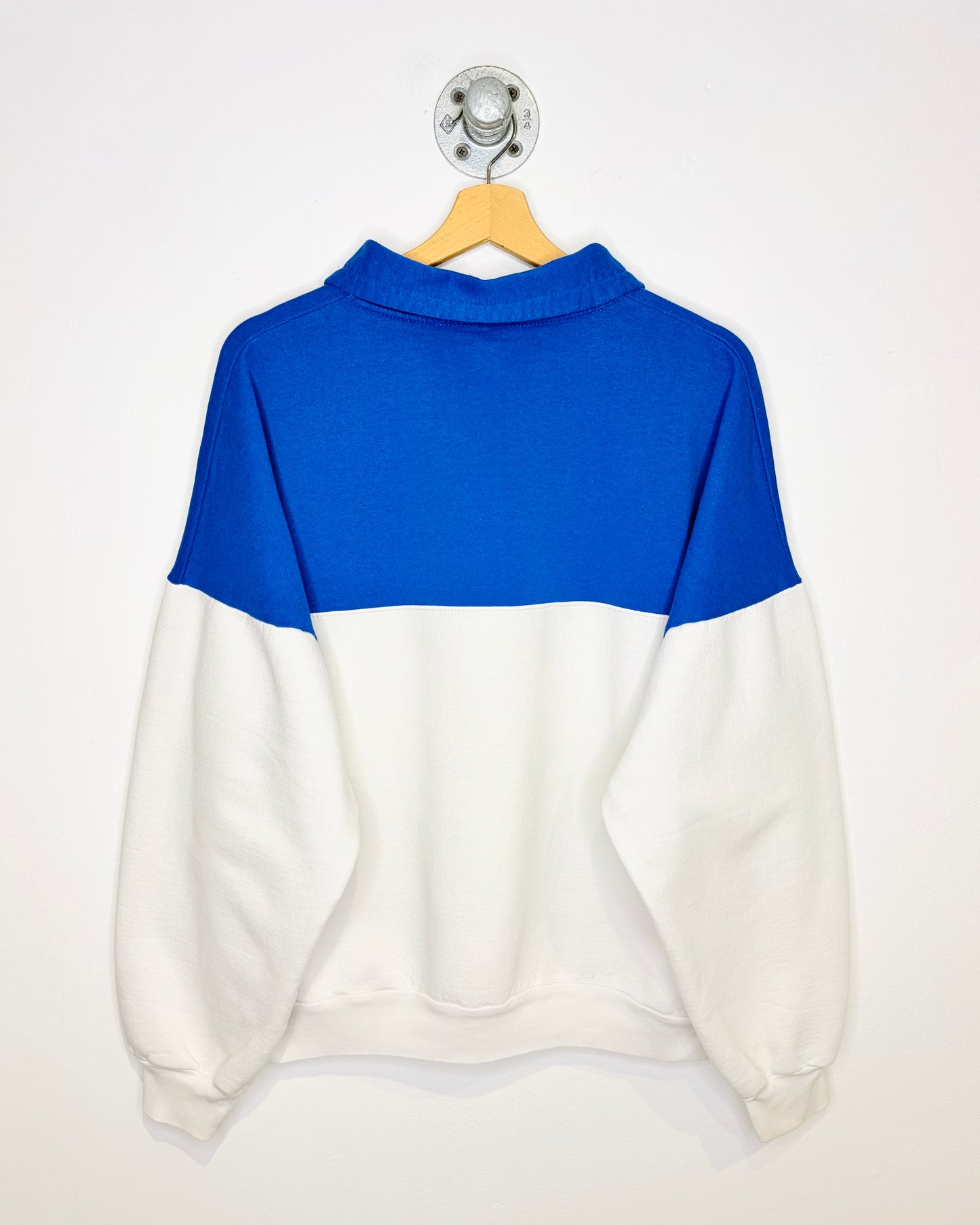 Vintage 1980s Calgary Canada Rodeo Two Tone Quarter Zip Sweatshirt