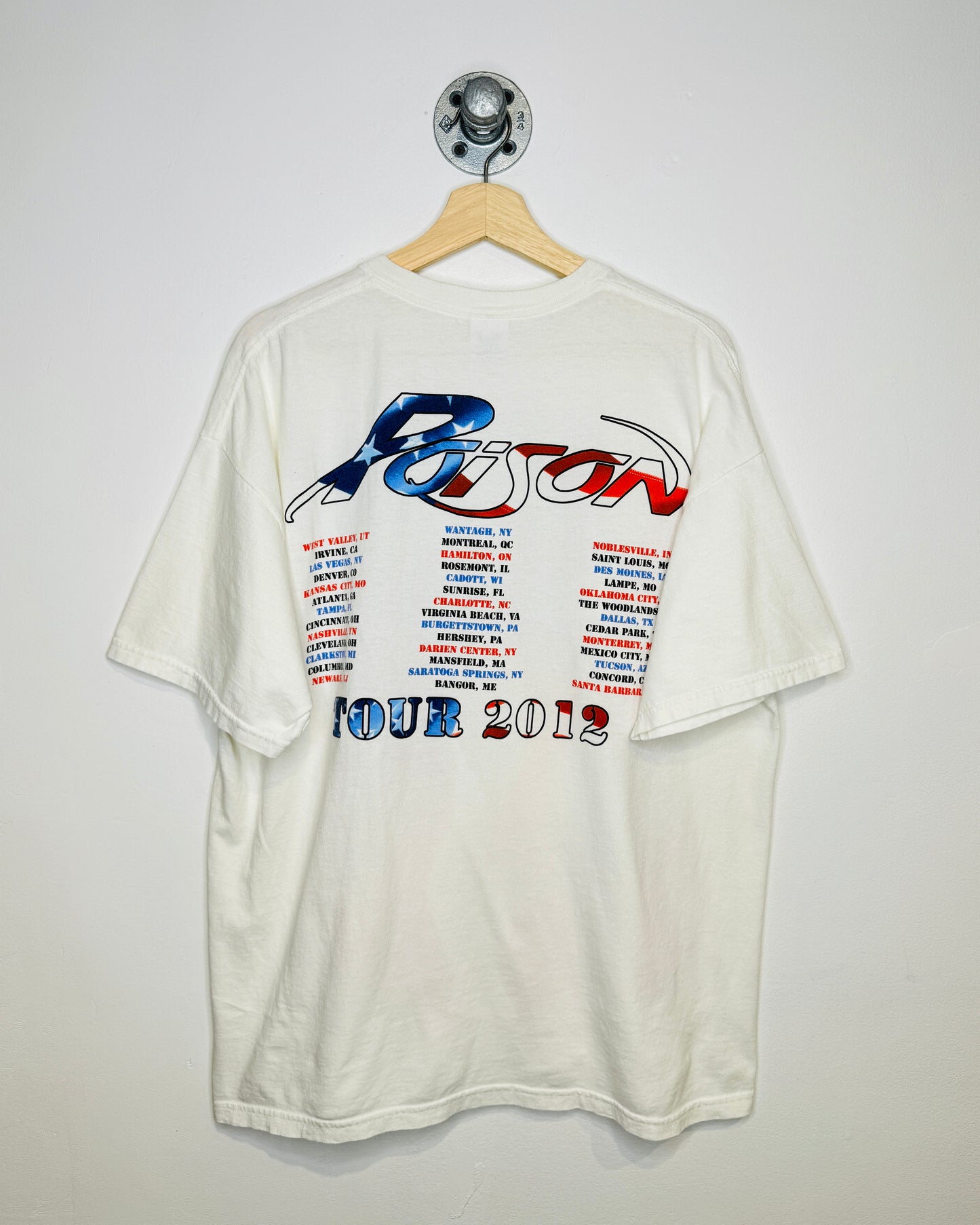 2012 Poison Tour White Band Tee Shirt