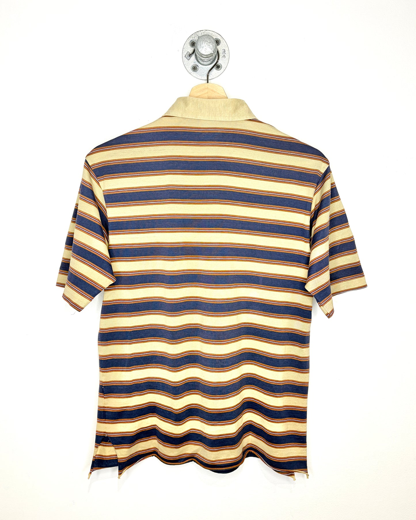 Vintage 90s Jack Nicholas Striped Tan Polo Shirt