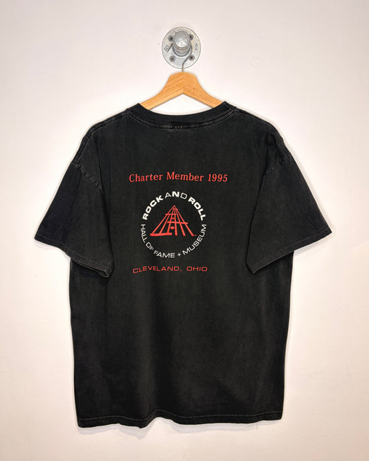 Vintage 1995 Rock & Roll Hall Of Fame Faded Black Tee Shirt
