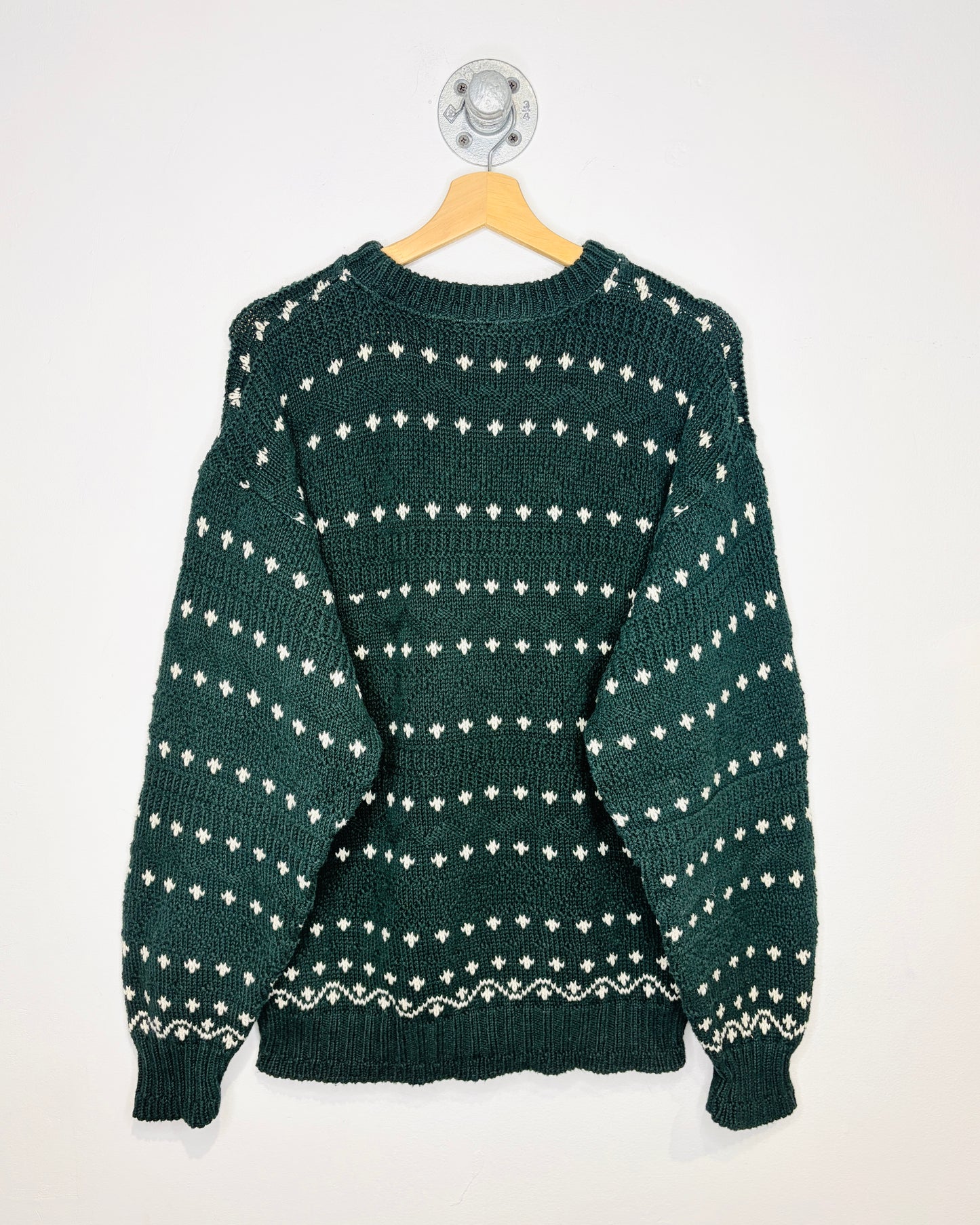 Vintage 90s Forest Green Chunky Knit Sweater