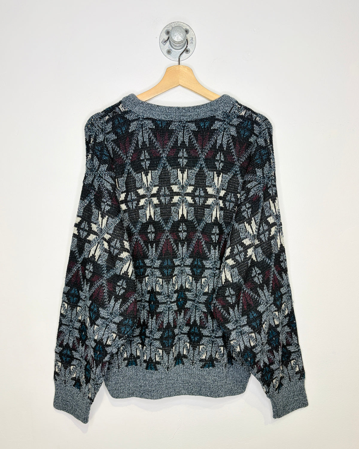 Vintage 90s Jantzen Grey Patterned Sweater