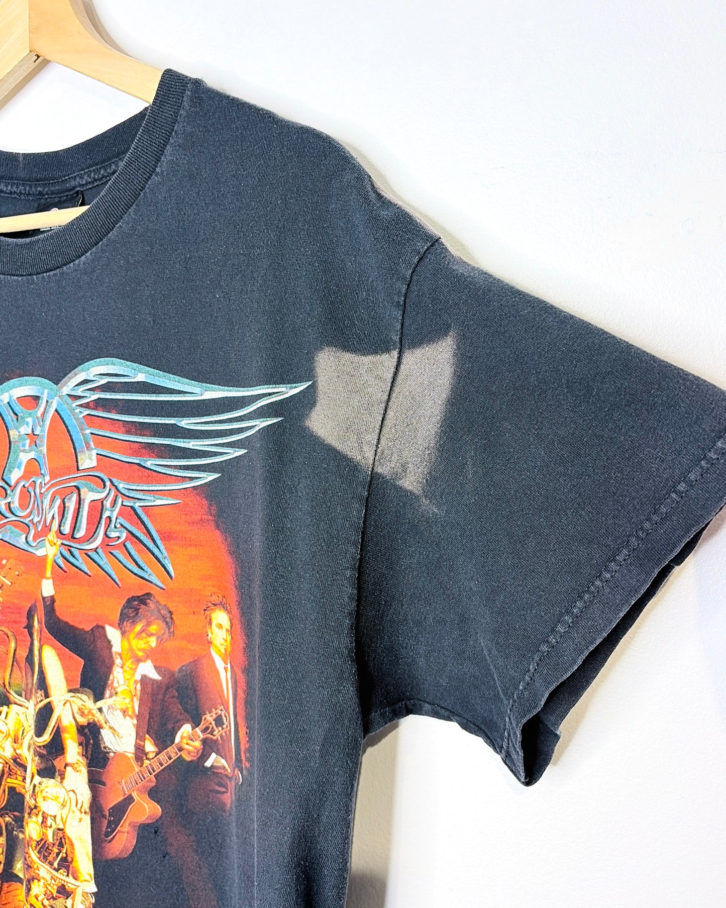 Vintage 2006 Aerosmith Faded Black Band Tee Shirt