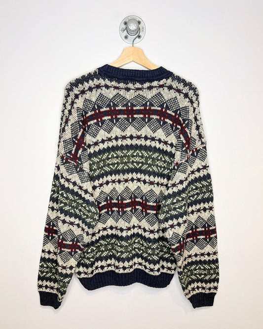 Vintage 90s Northern Explorer Navy Patterned Sweater