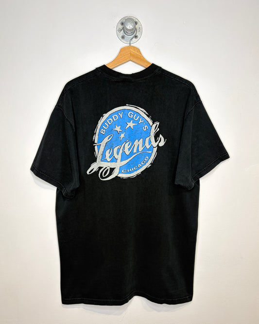 Vintage 90s Buddy Guy’s Legends Faded Black Tee Shirt